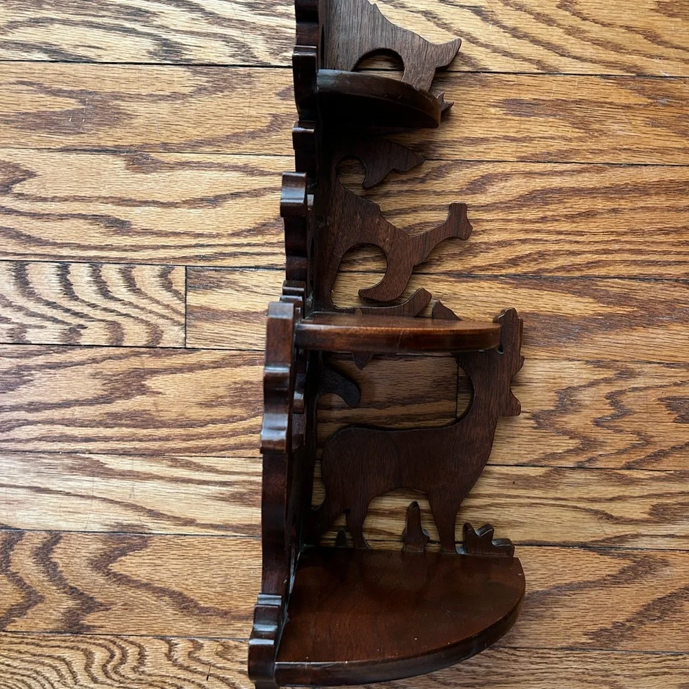 Rustic Bavarian Wood Corner Shelf